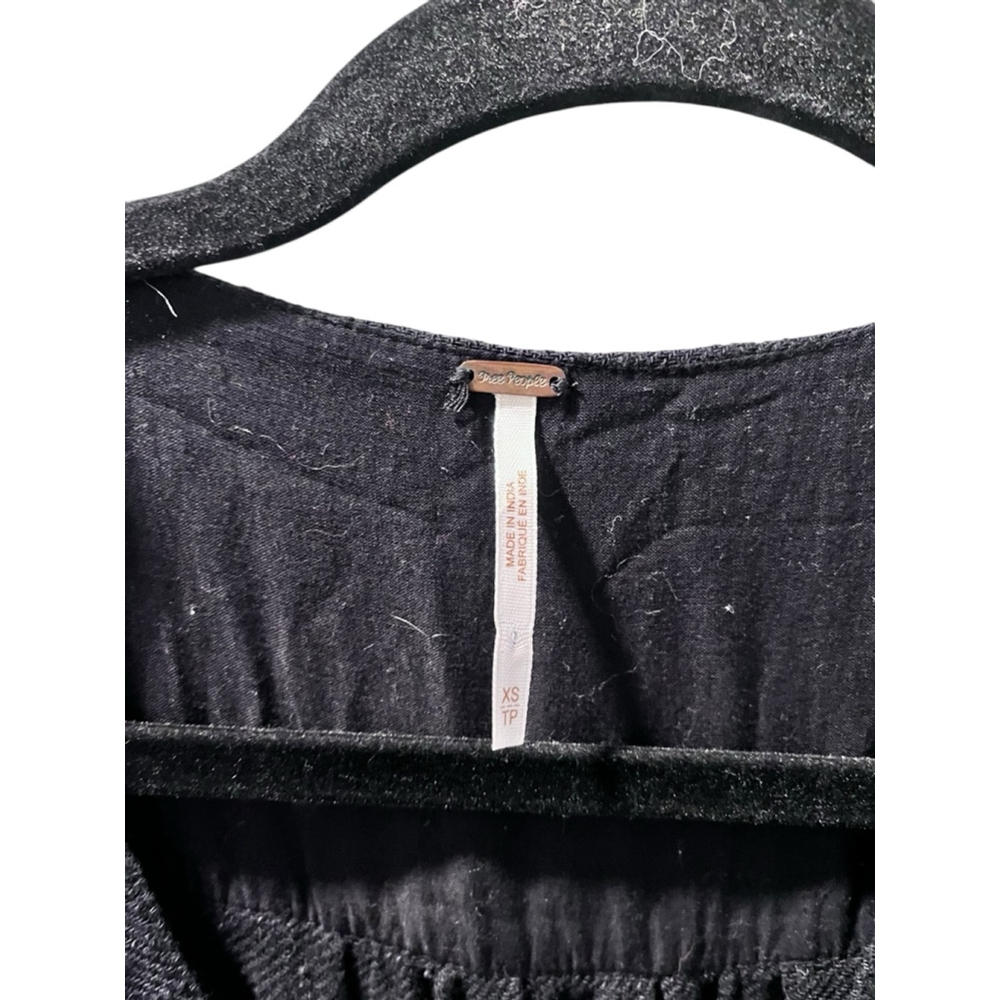 Free People Love Of My Life Black Midi Button Down Dress Size XS Cotton $108 - Picture 5 of 9